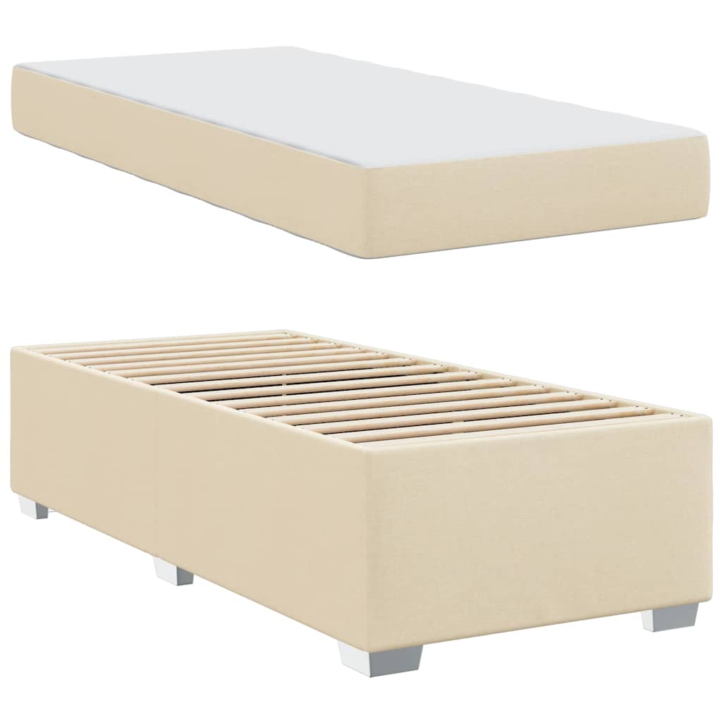 Bettgestell Creme 80 x 200 cm Stoff