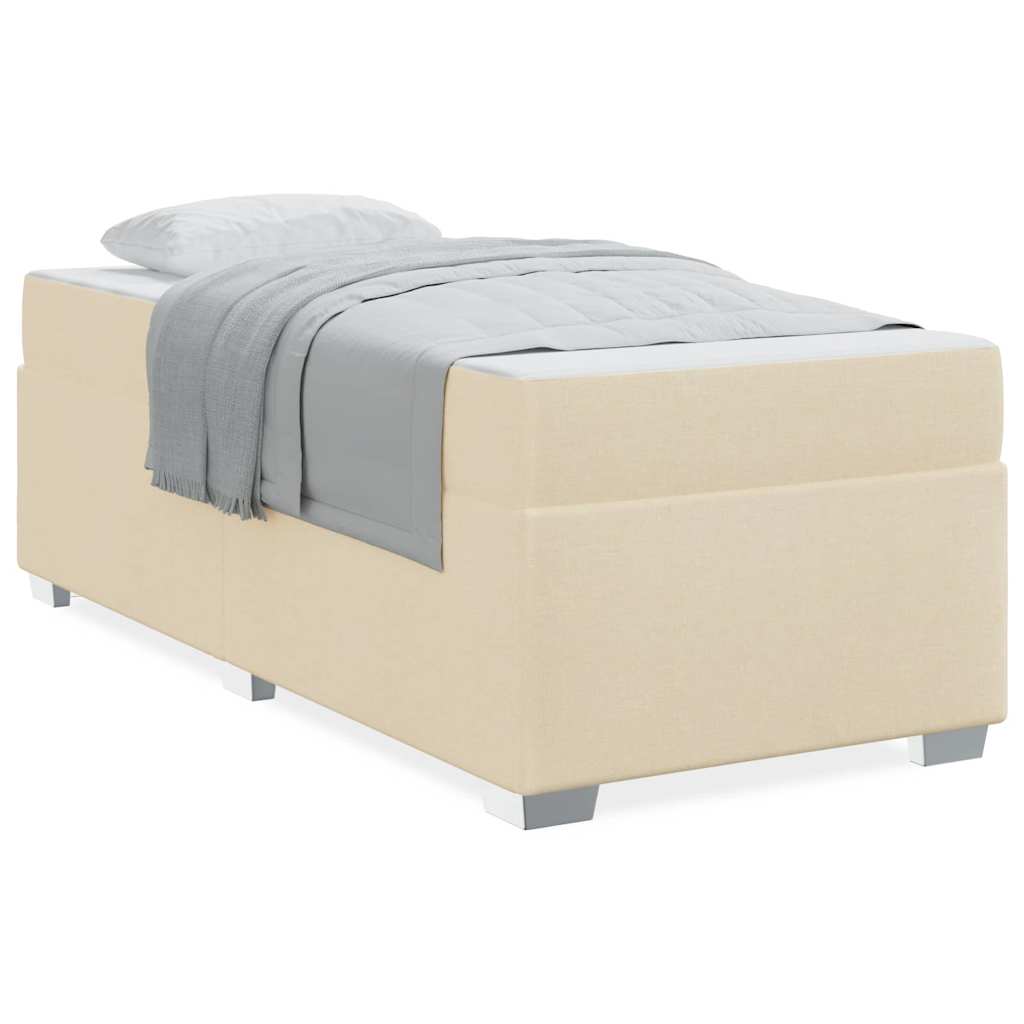Bettgestell Creme 80 x 200 cm Stoff