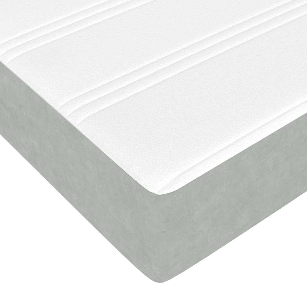 Bettgestell mit Matratze Hellgrau 120 x 200 cm Samt