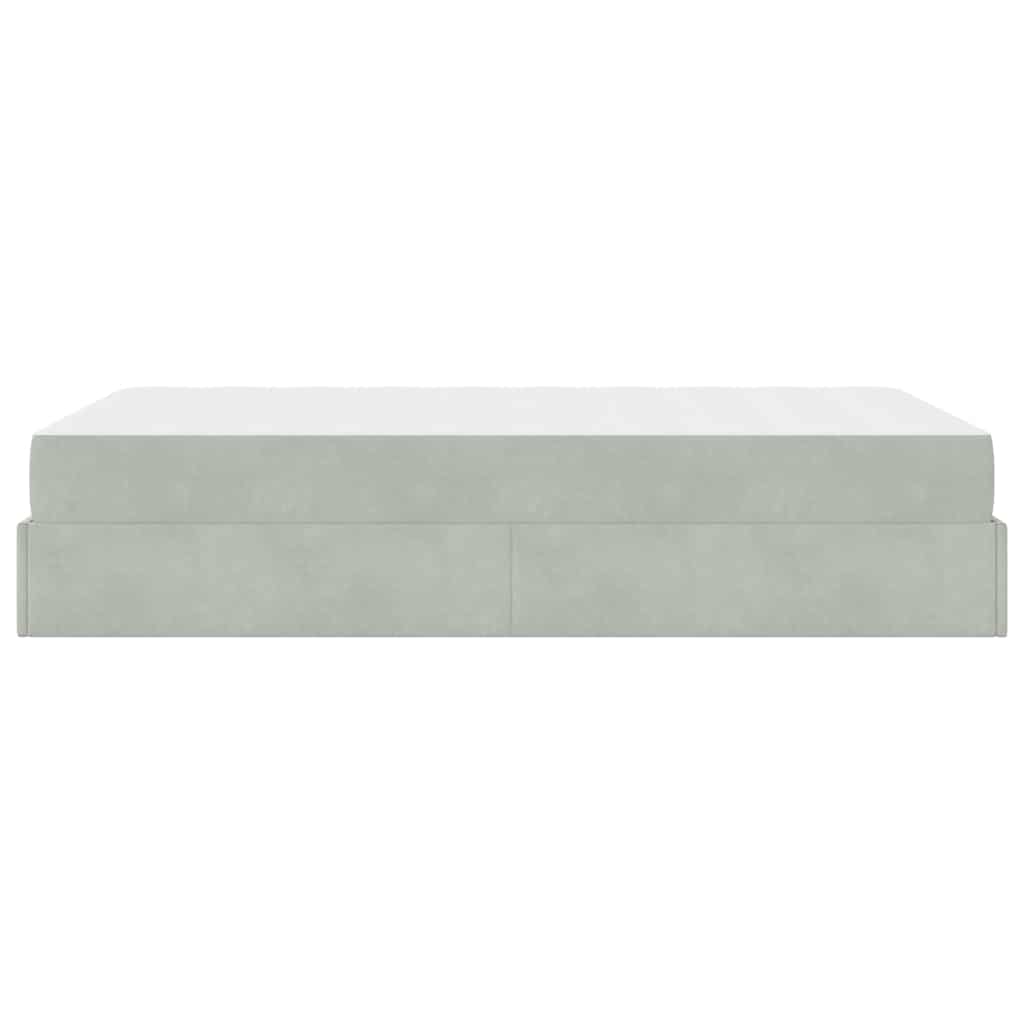 Bettgestell mit Matratze Hellgrau 120 x 200 cm Samt