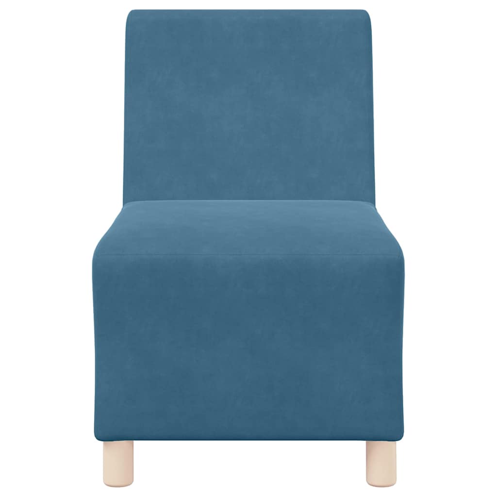 Modulares Armfreies Sofa 3 pcs Blau 55 x 74 x 82 cm Samt