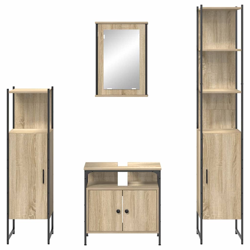 Badezimmermöbel Set 4 pcs Sonoma Eiche 33 x 33 x 185.5 cm