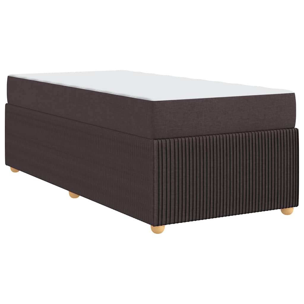 Bettgestell mit Matratze Dunkelbraun 90 x 190 cm Stoff