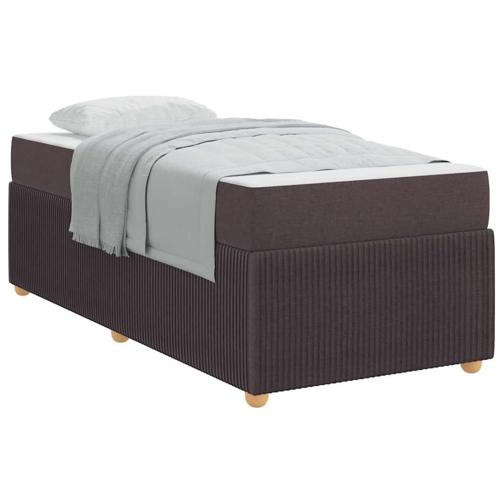 Bettgestell mit Matratze Dunkelbraun 90 x 190 cm Stoff