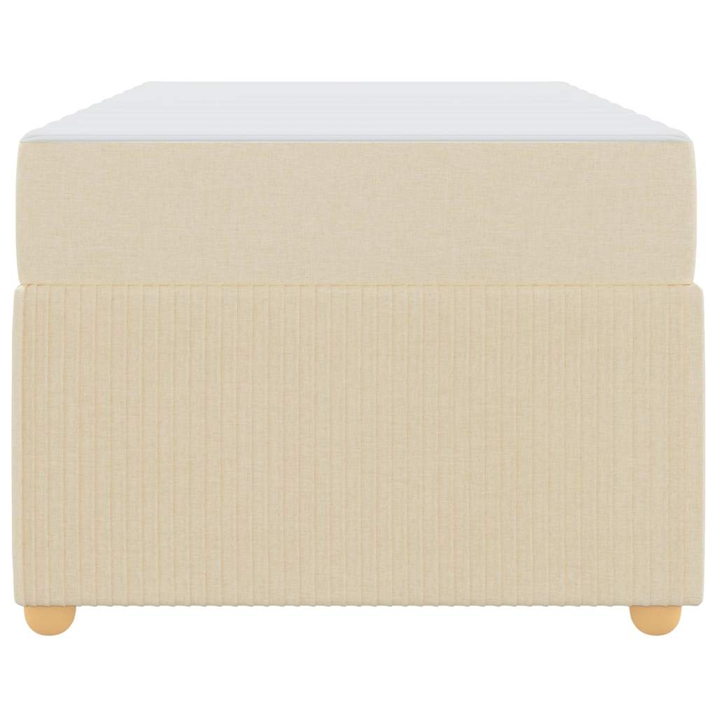 Bettgestell mit Matratze mit Matratze Creme 90 x 190 cm Stoff