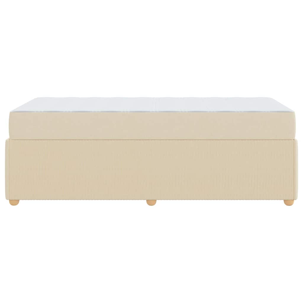 Bettgestell mit Matratze mit Matratze Creme 90 x 190 cm Stoff