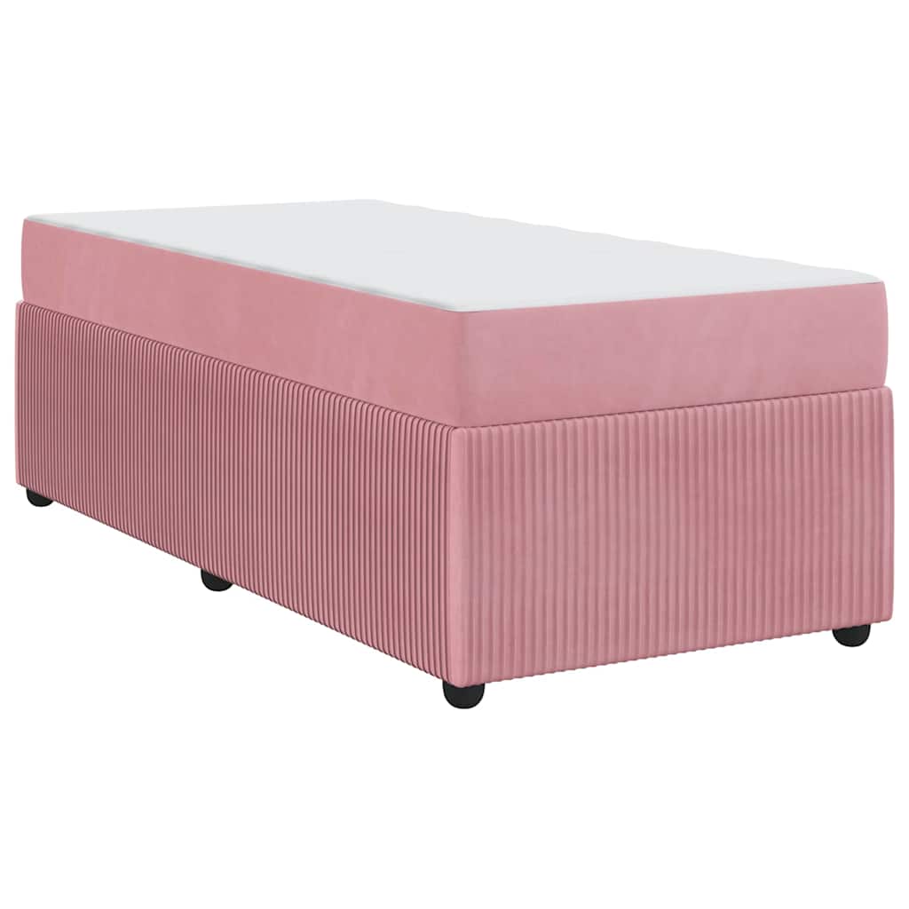 Bettgestell mit Matratze mit Matratze Rosa 100 x 200 cm Samt