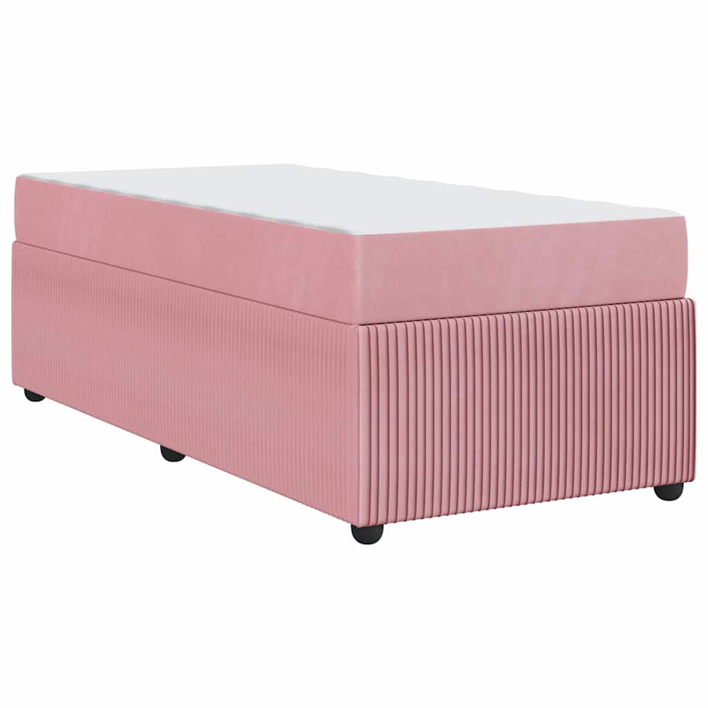 Bettgestell mit Matratze mit Matratze Rosa 100 x 200 cm Samt