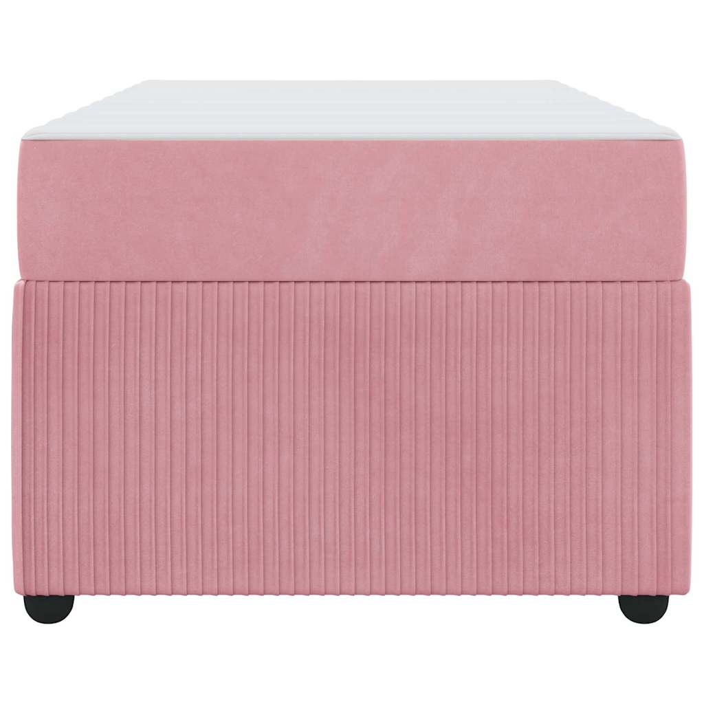 Bettgestell mit Matratze mit Matratze Rosa 100 x 200 cm Samt