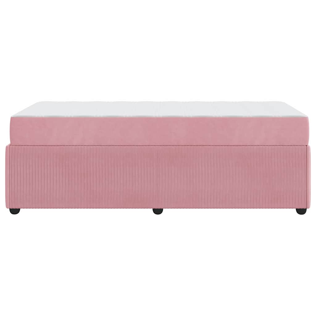 Bettgestell mit Matratze mit Matratze Rosa 100 x 200 cm Samt