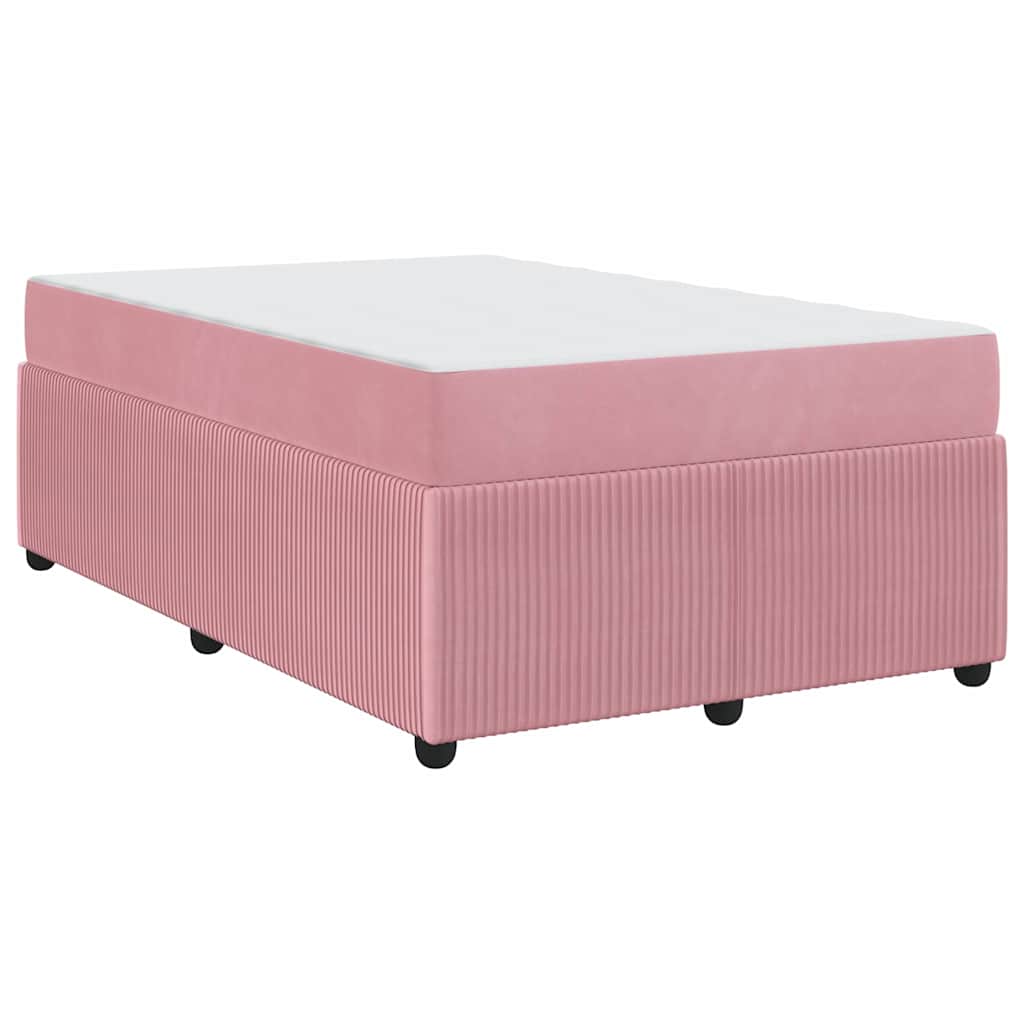 Bettgestell mit Matratze mit Matratze Rosa 120 x 200 cm Samt