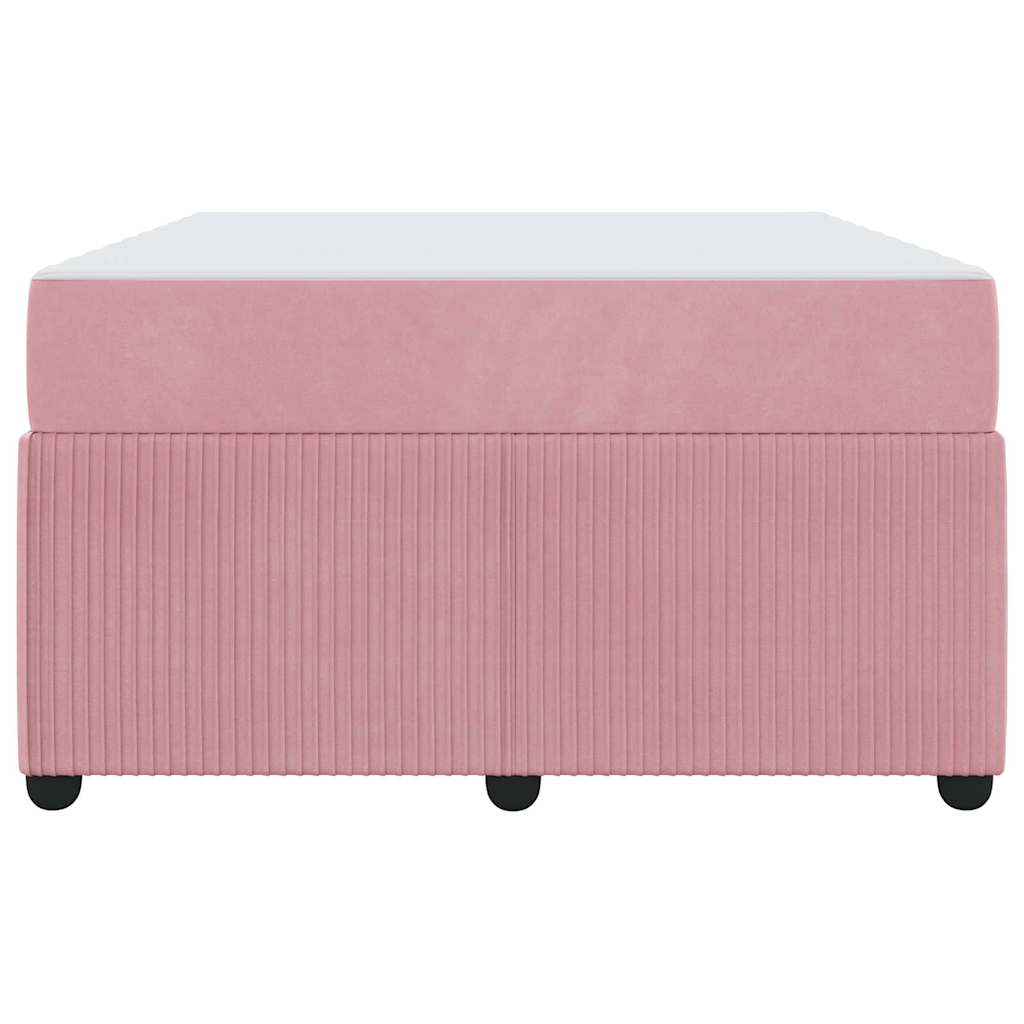 Bettgestell mit Matratze mit Matratze Rosa 120 x 200 cm Samt