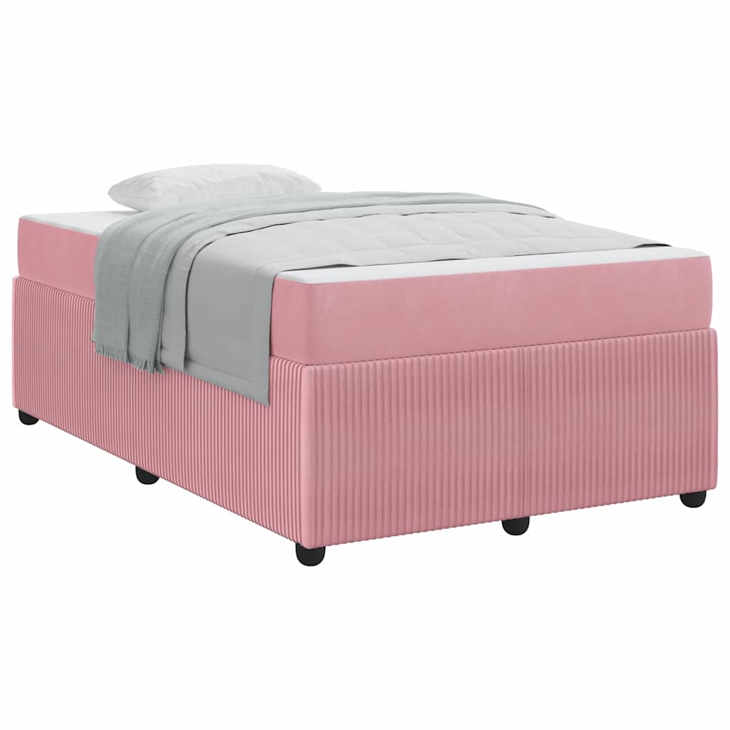 Bettgestell mit Matratze mit Matratze Rosa 120 x 200 cm Samt