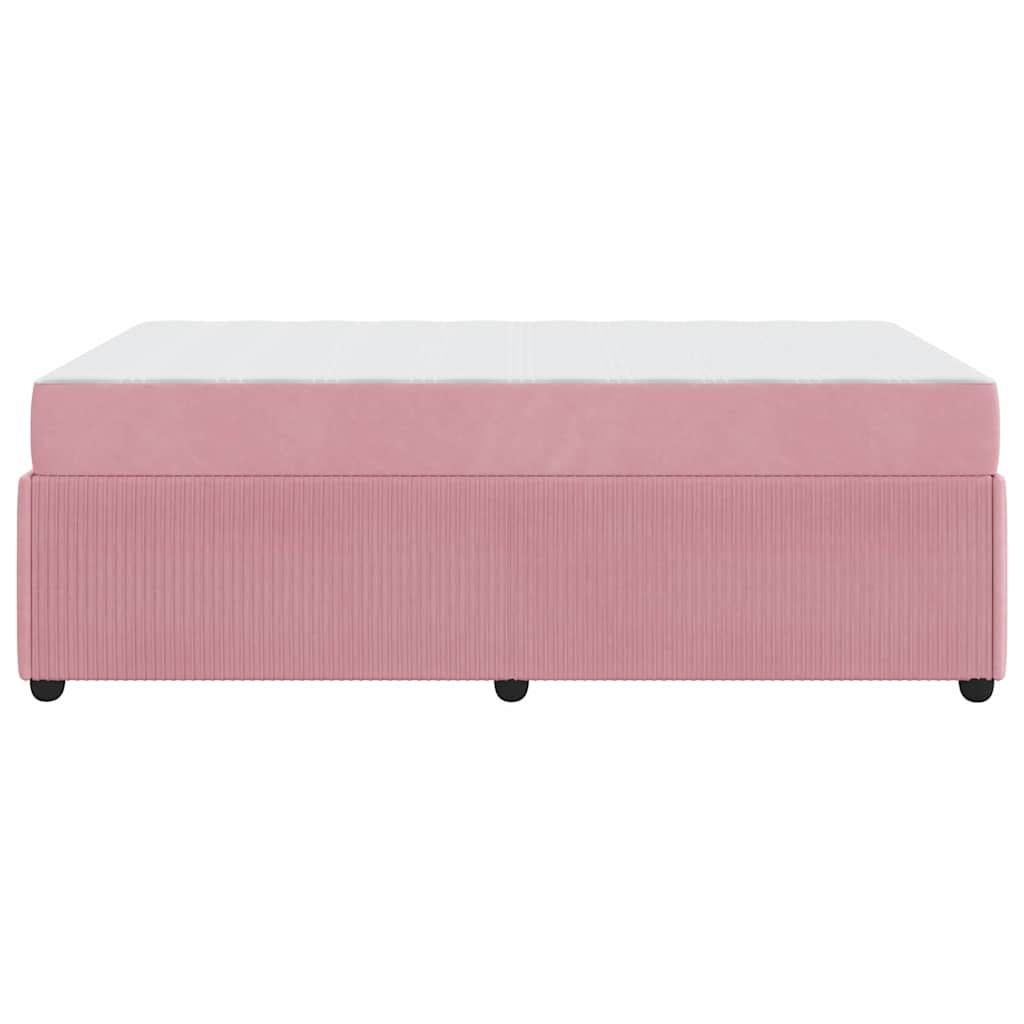 Bettgestell mit Matratze mit Matratze Rosa 120 x 200 cm Samt
