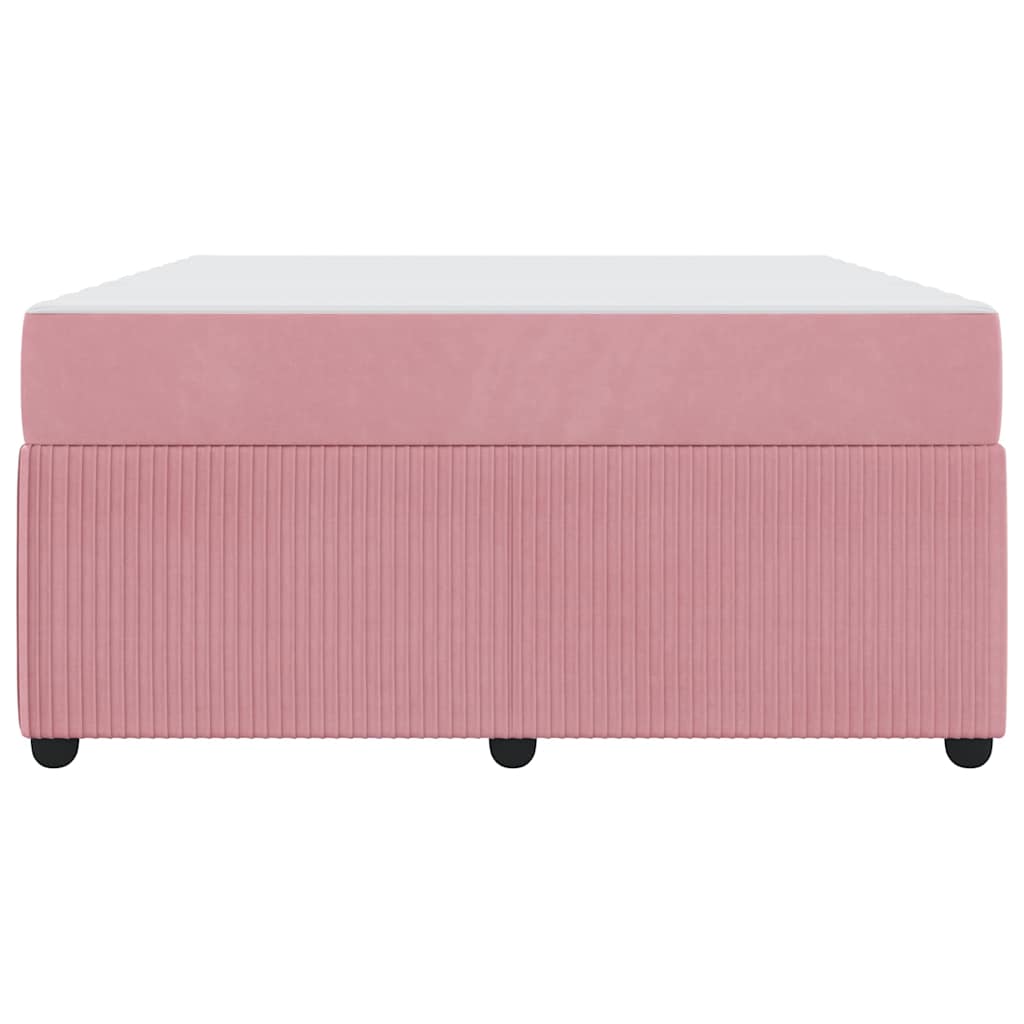 Bettgestell mit Matratze mit Matratze Rosa 160 x 200 cm Samt
