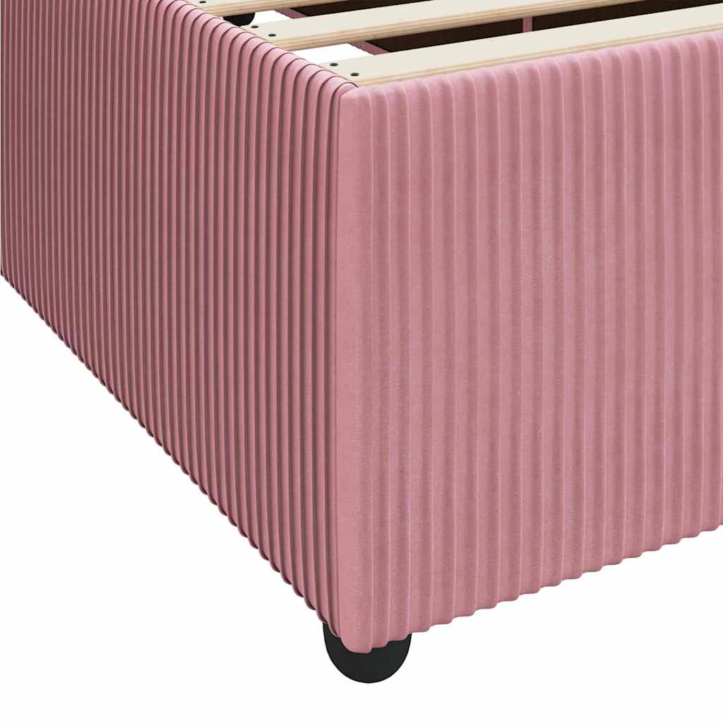 Bettgestell mit Matratze mit Matratze Rosa 200 x 200 cm Samt