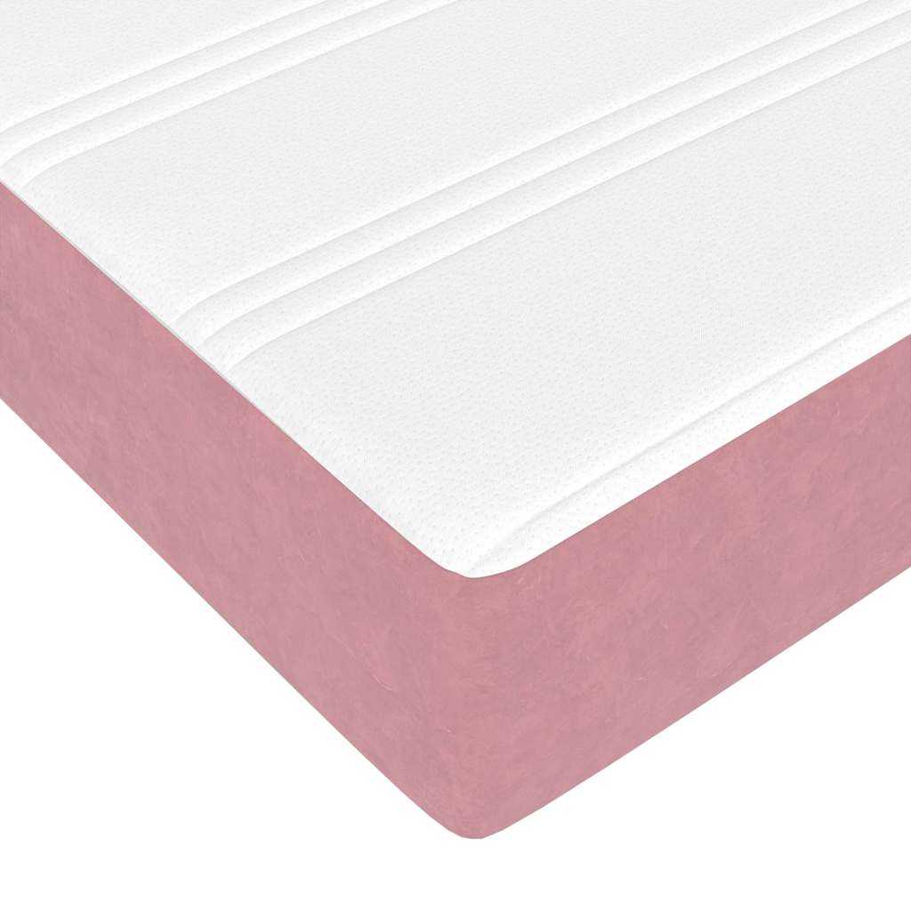 Bettgestell mit Matratze mit Matratze Rosa 200 x 200 cm Samt
