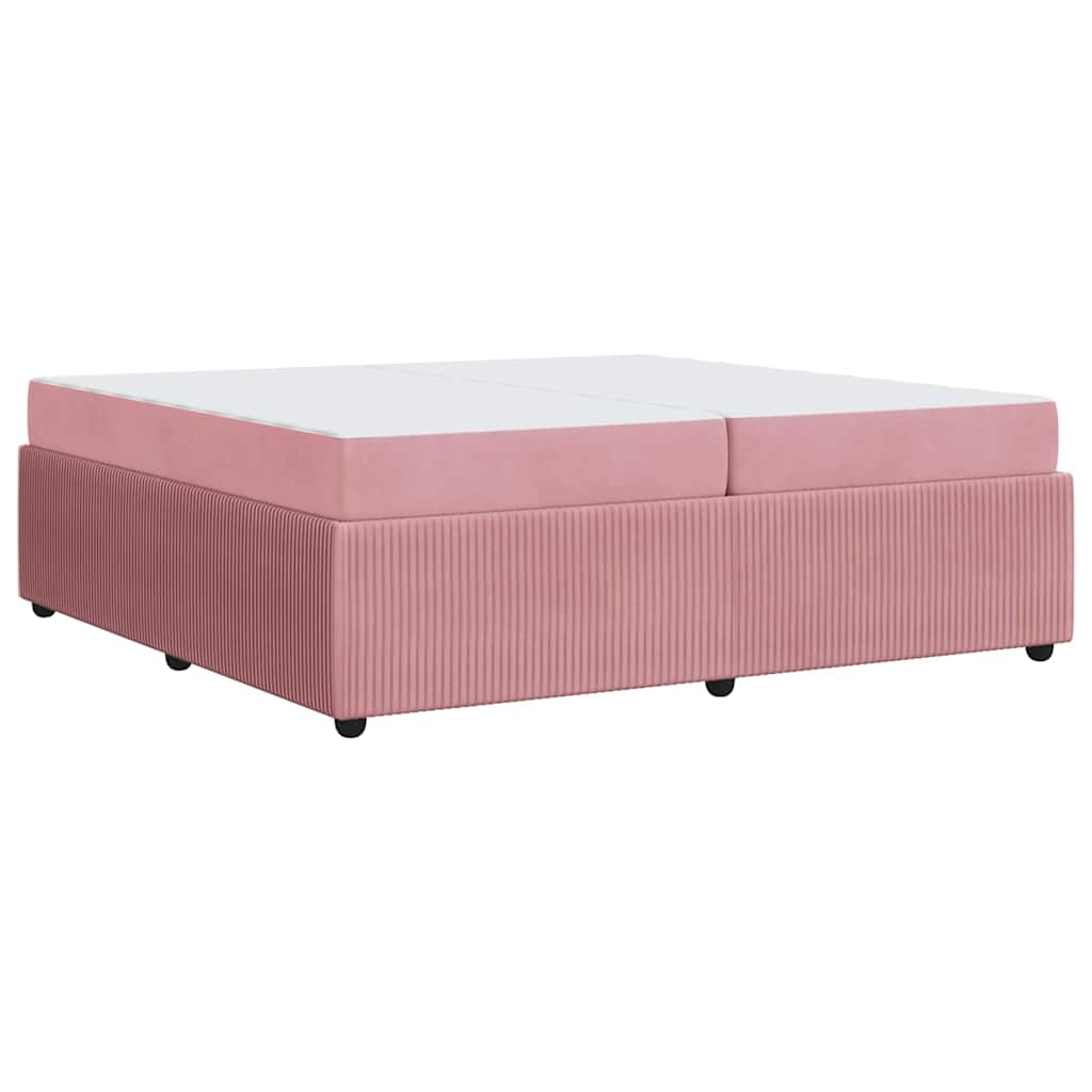 Bettgestell mit Matratze mit Matratze Rosa 200 x 200 cm Samt