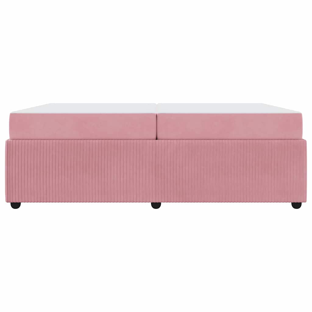 Bettgestell mit Matratze mit Matratze Rosa 200 x 200 cm Samt