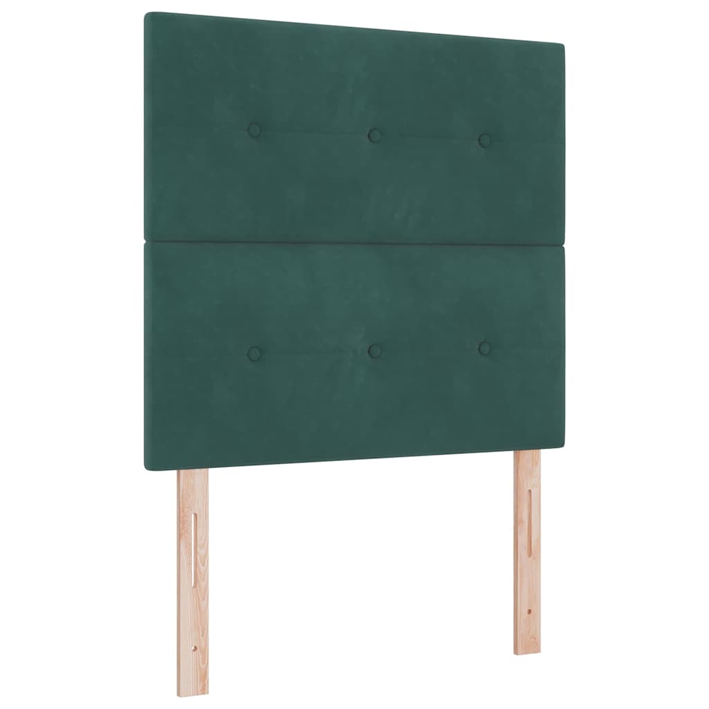 Bettgestell mit Kopfteil Dunkelgrün 90 x 200 cm Samt