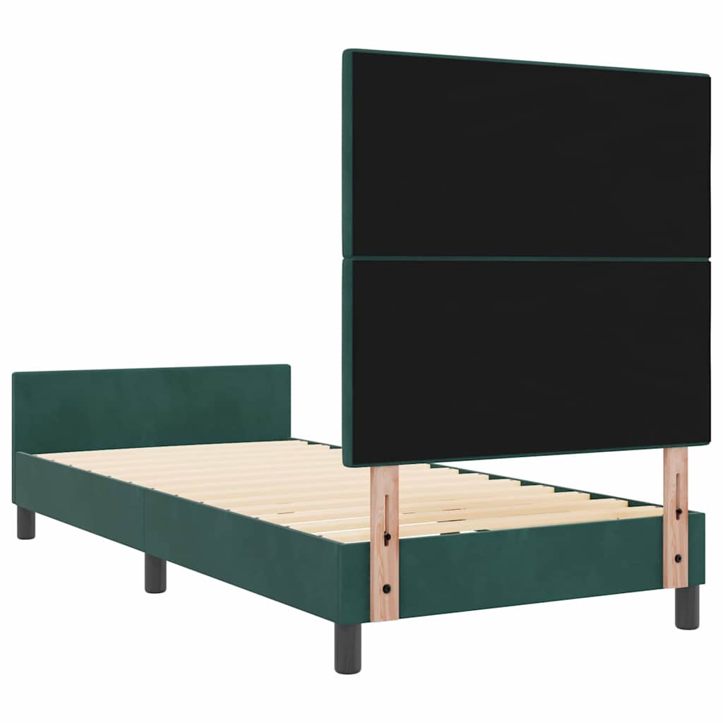 Bettgestell mit Kopfteil Dunkelgrün 90 x 200 cm Samt