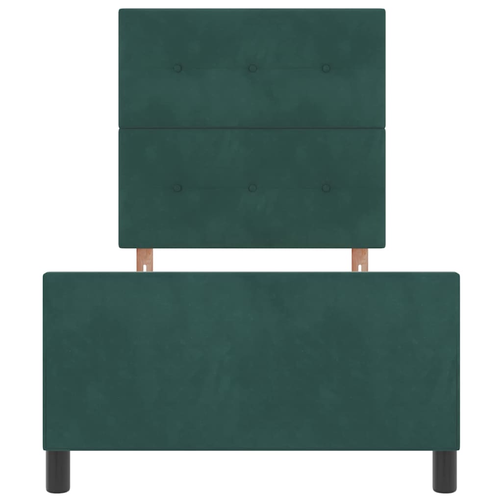 Bettgestell mit Kopfteil Dunkelgrün 90 x 200 cm Samt