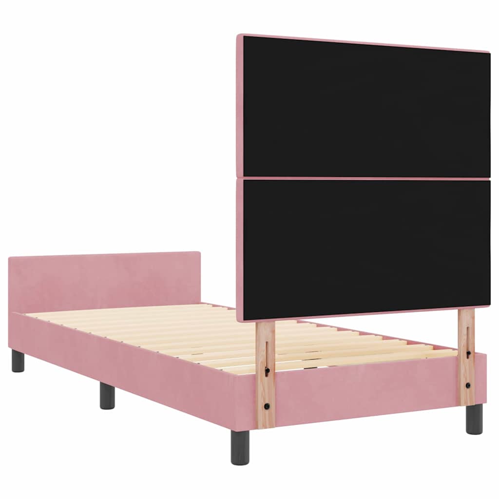 Bettgestell mit Kopfteil Rosa 90 x 200 cm Samt