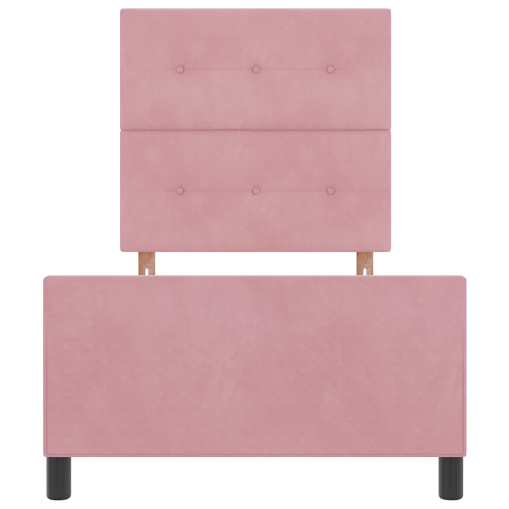 Bettgestell mit Kopfteil Rosa 90 x 200 cm Samt