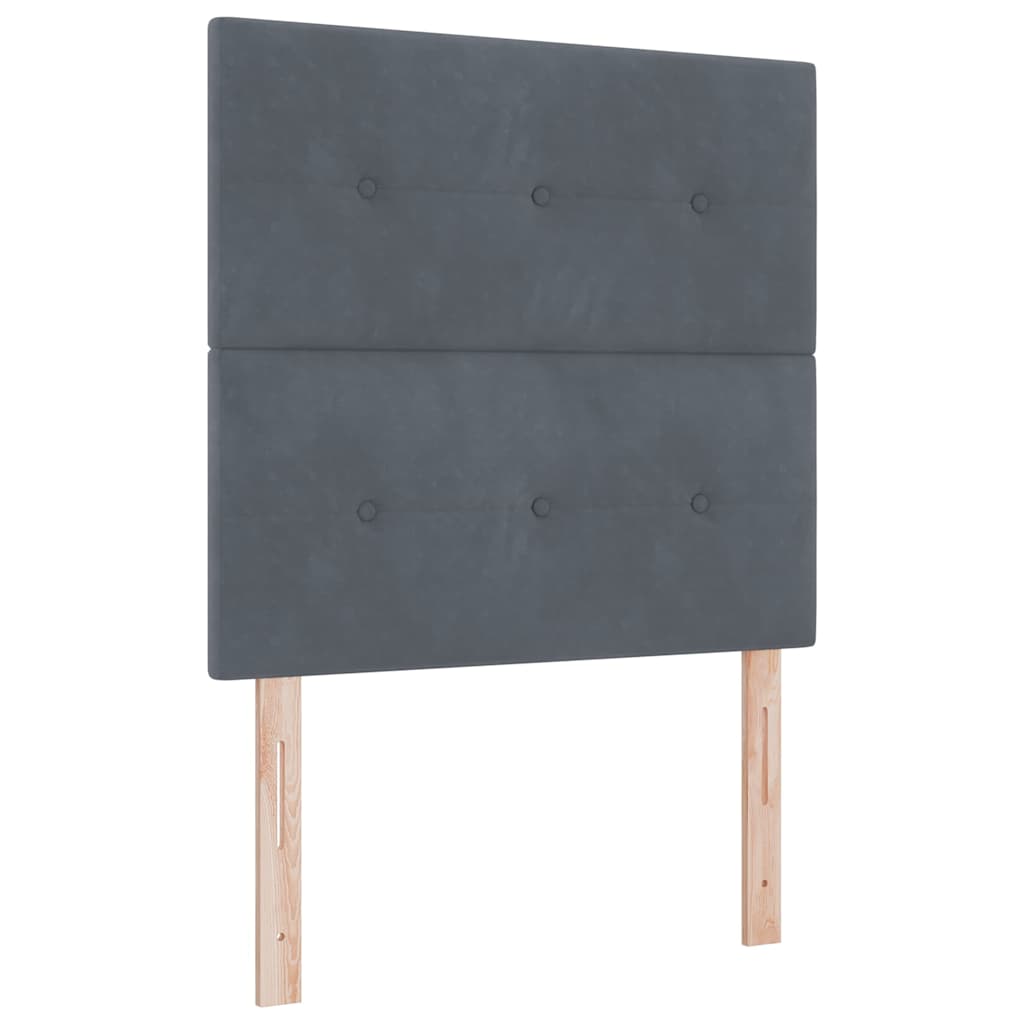 Bettgestell mit Kopfteil Dunkelgrau 100 x 200 cm Samt