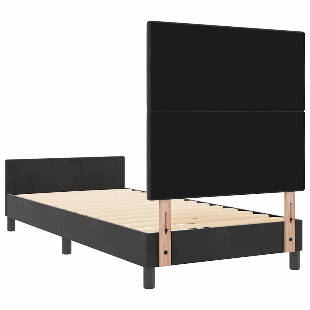 Bettgestell mit Kopfteil Schwarz 100 x 200 cm Samt
