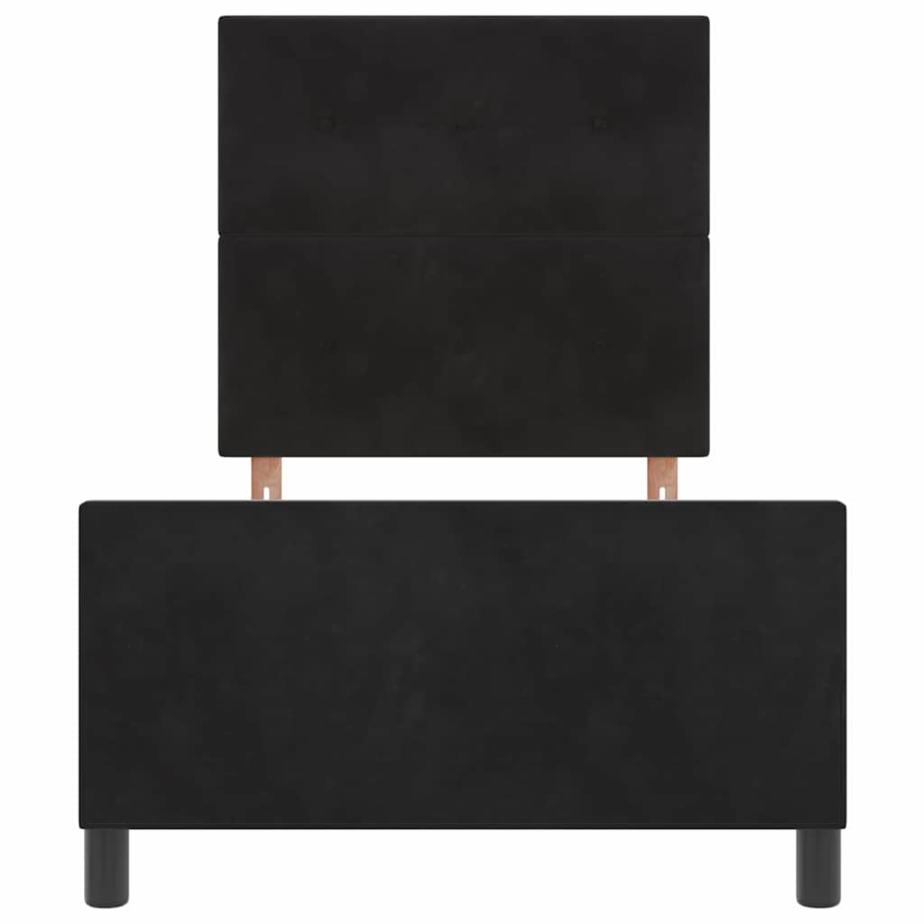 Bettgestell mit Kopfteil Schwarz 100 x 200 cm Samt