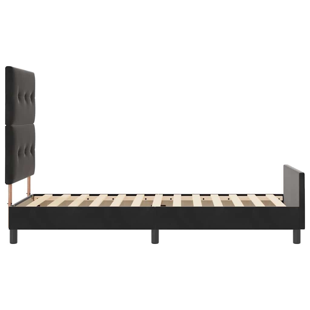 Bettgestell mit Kopfteil Schwarz 100 x 200 cm Samt