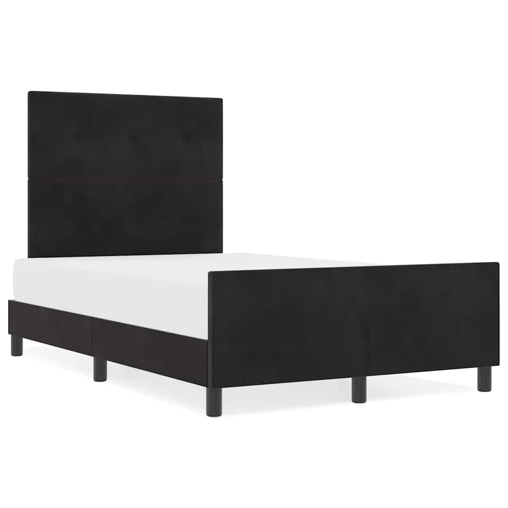 Bettgestell mit Kopfteil Schwarz 120 x 190 cm Samt