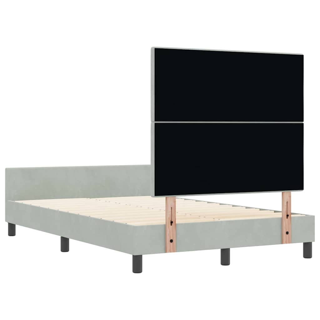 Bettgestell mit Kopfteil Hellgrau 120 x 200 cm Samt