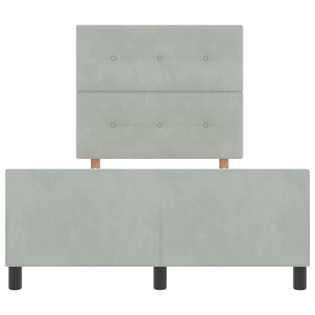Bettgestell mit Kopfteil Hellgrau 120 x 200 cm Samt