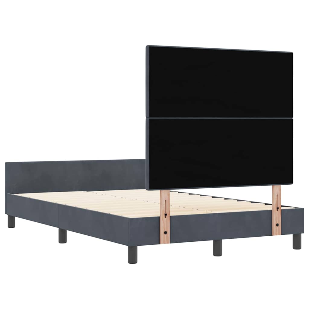 Bettgestell mit Kopfteil Dunkelgrau 120 x 200 cm Samt