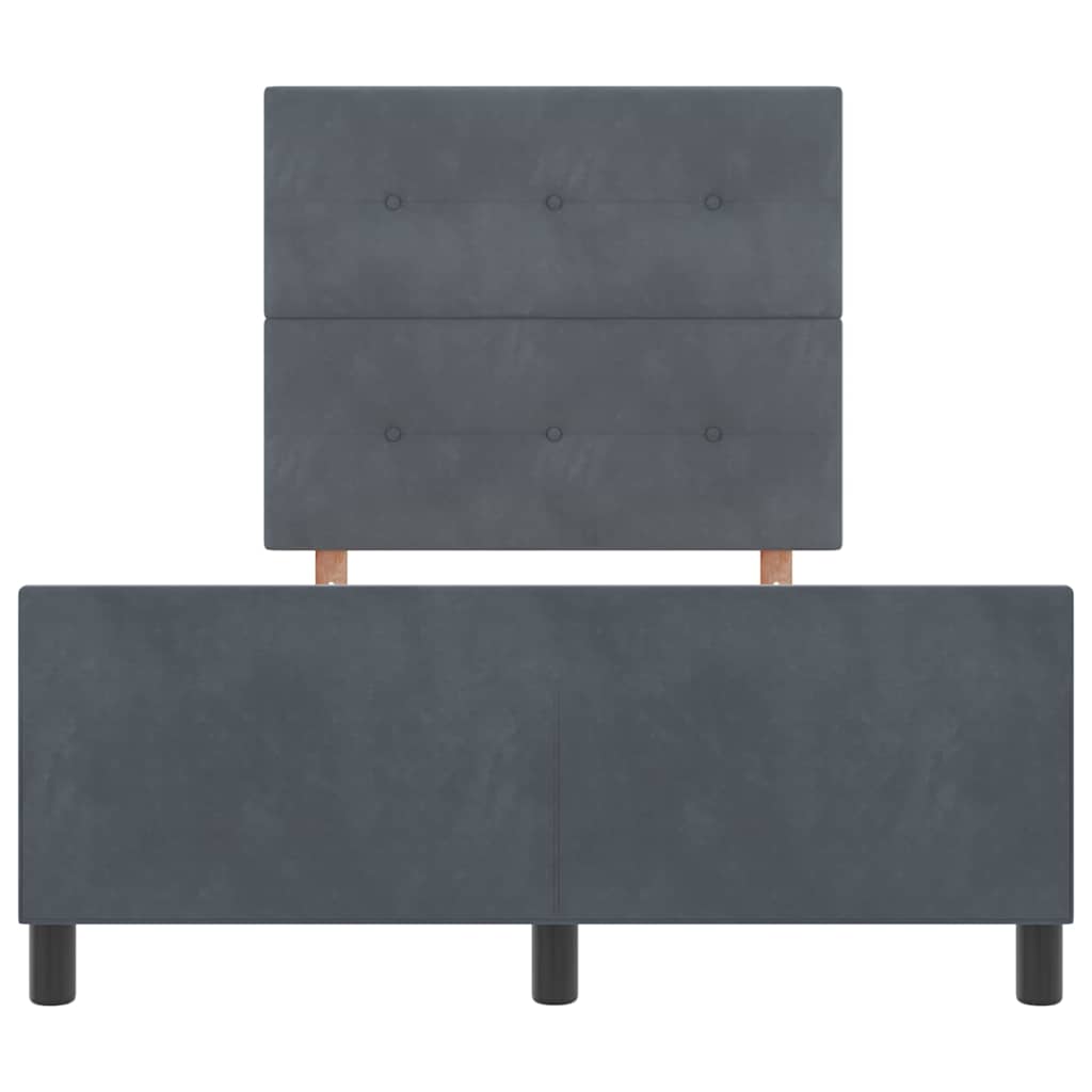 Bettgestell mit Kopfteil Dunkelgrau 120 x 200 cm Samt