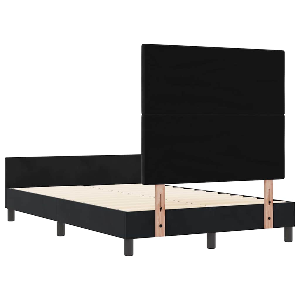 Bettgestell mit Kopfteil Schwarz 120 x 200 cm Samt