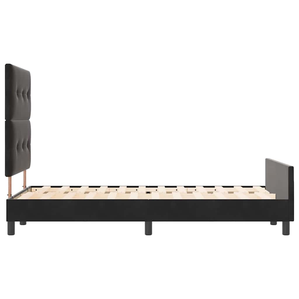 Bettgestell mit Kopfteil Schwarz 120 x 200 cm Samt