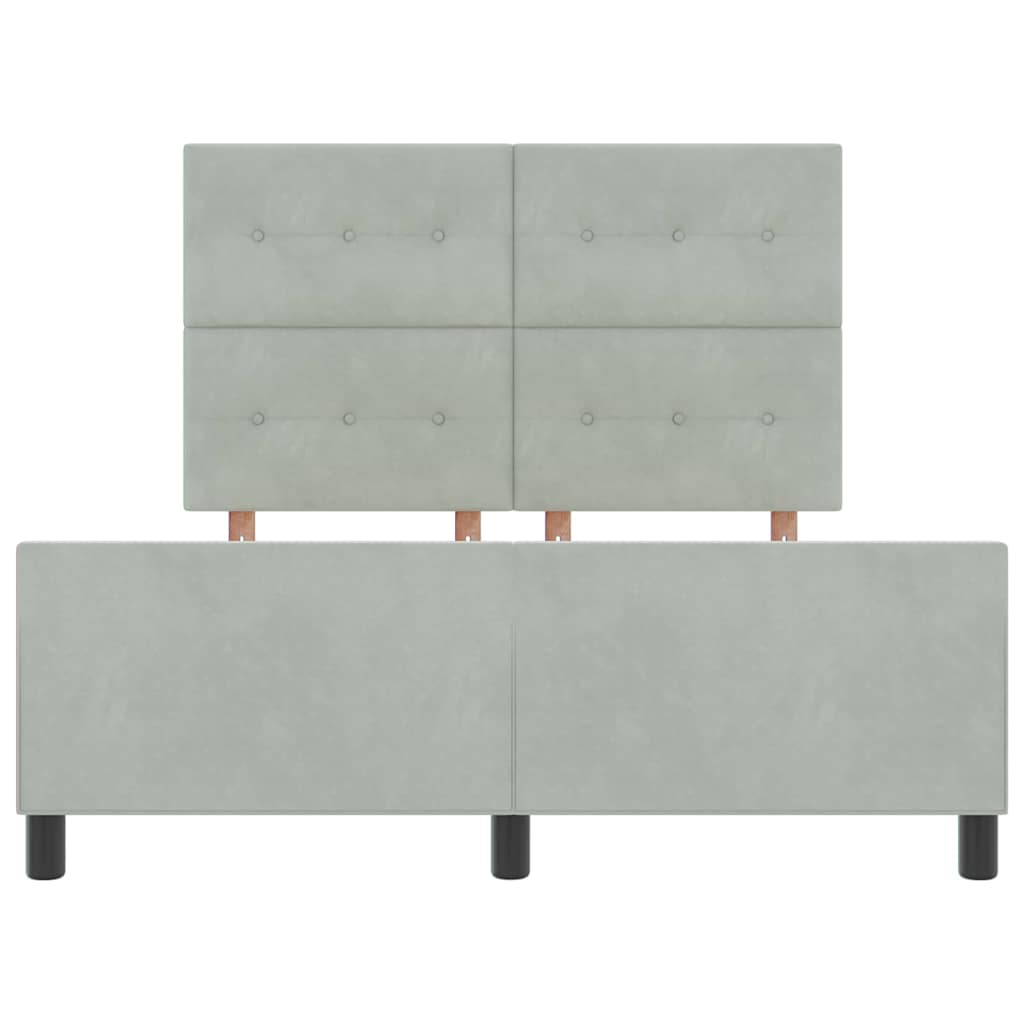 Bettgestell mit Kopfteil Hellgrau 140 x 190 cm Samt