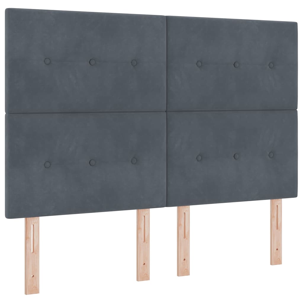 Bettgestell mit Kopfteil Dunkelgrau 160 x 200 cm Samt