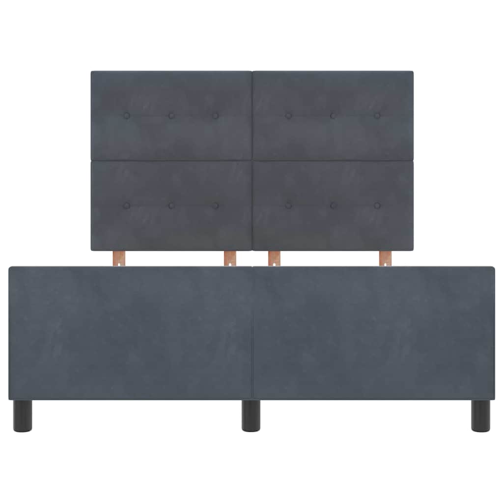 Bettgestell mit Kopfteil Dunkelgrau 160 x 200 cm Samt