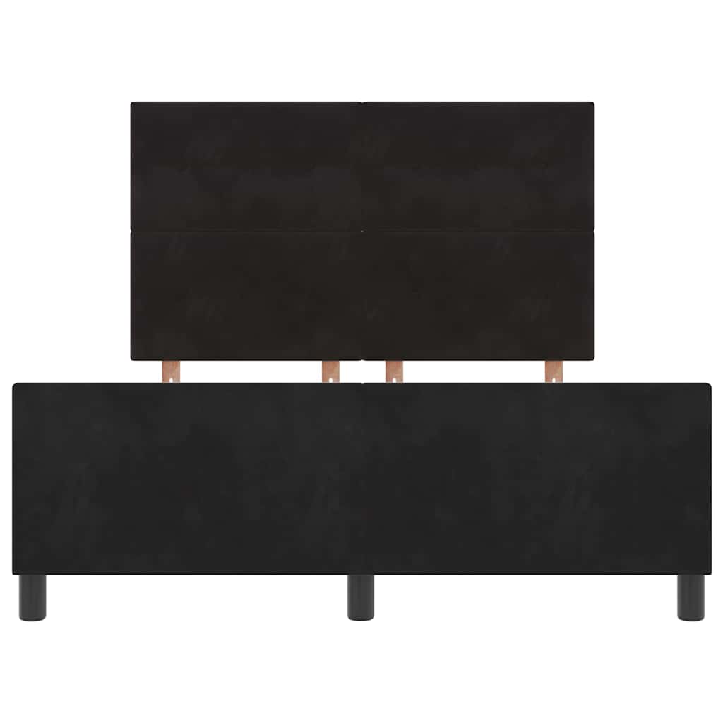 Bettgestell mit Kopfteil Schwarz 160 x 200 cm Samt
