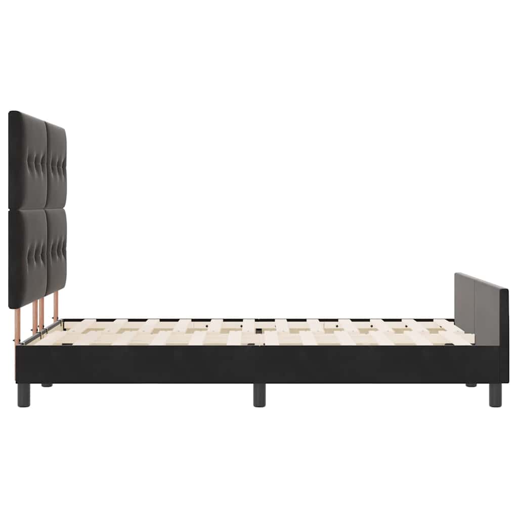 Bettgestell mit Kopfteil Schwarz 160 x 200 cm Samt