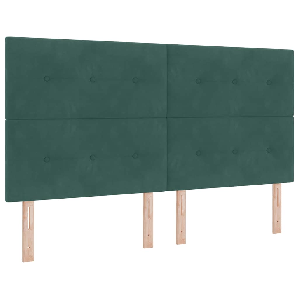 Bettgestell mit Kopfteil Dunkelgrün 180 x 200 cm Samt