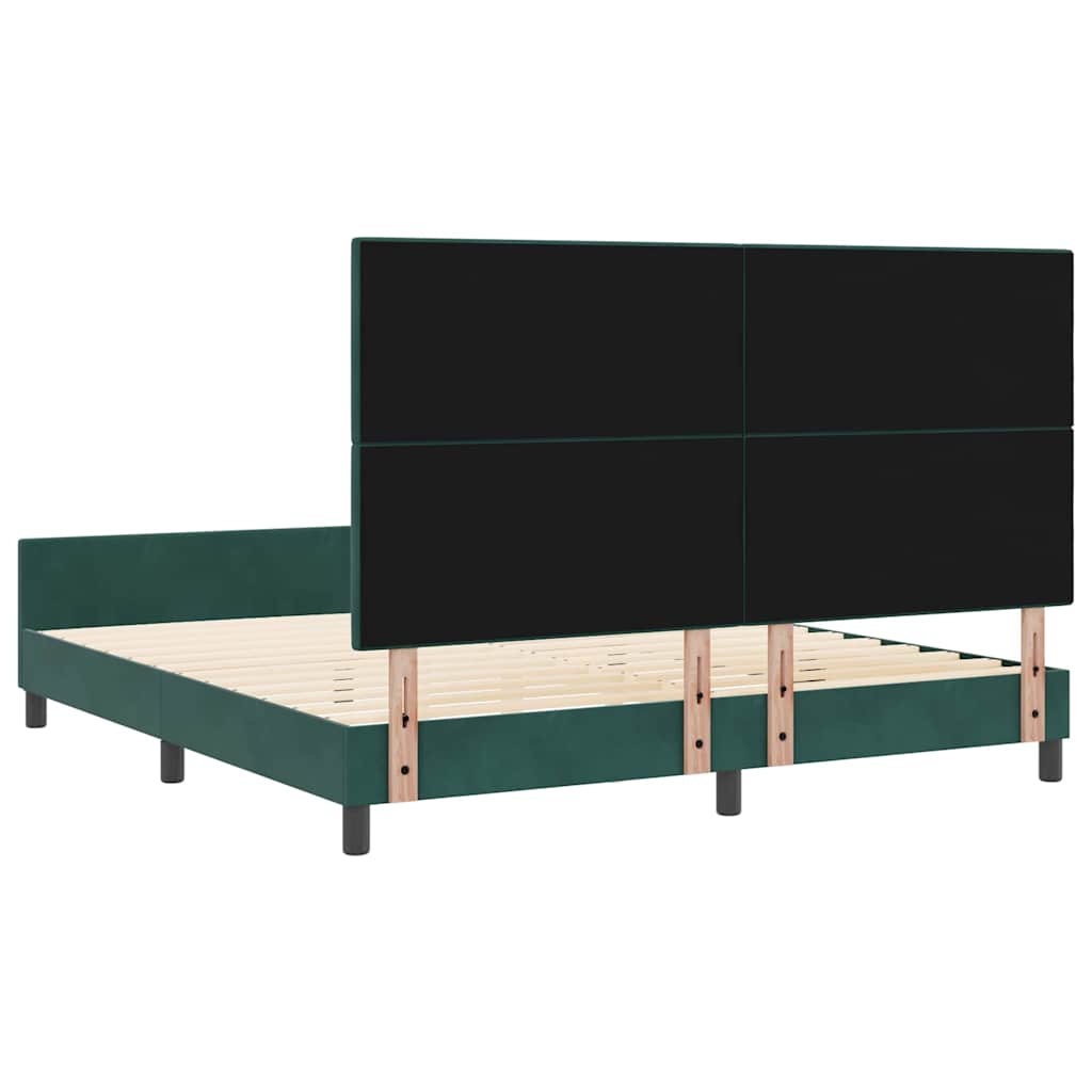 Bettgestell mit Kopfteil Dunkelgrün 180 x 200 cm Samt