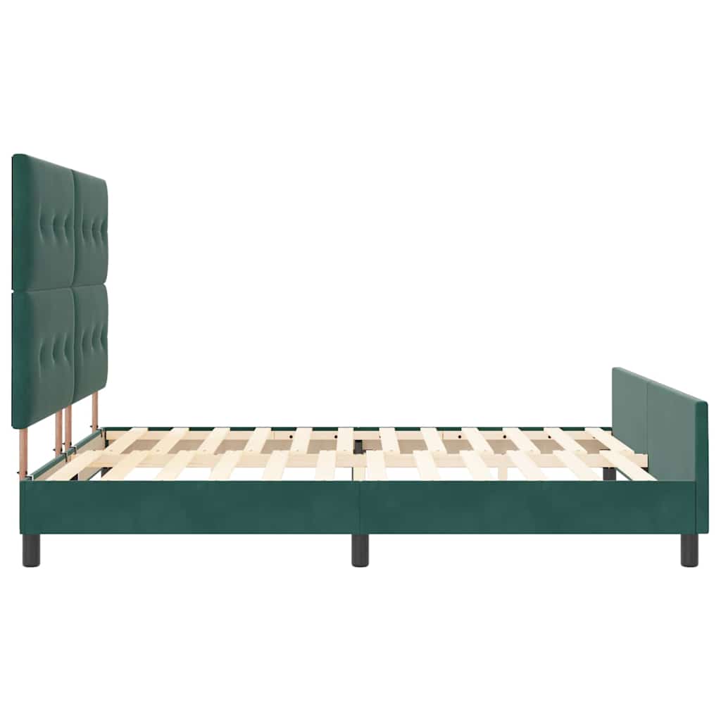 Bettgestell mit Kopfteil Dunkelgrün 180 x 200 cm Samt