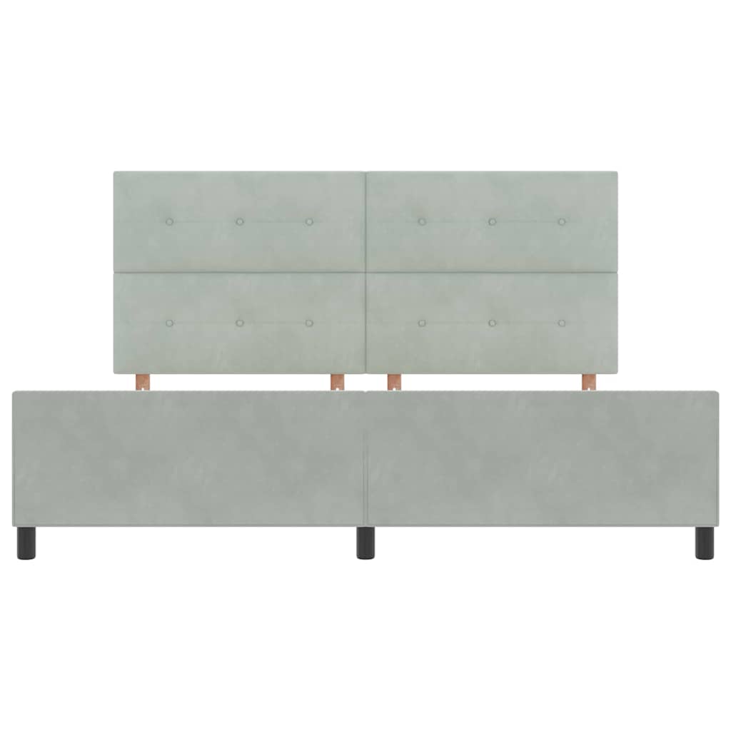 Bettgestell mit Kopfteil Hellgrau 200 x 200 cm Samt