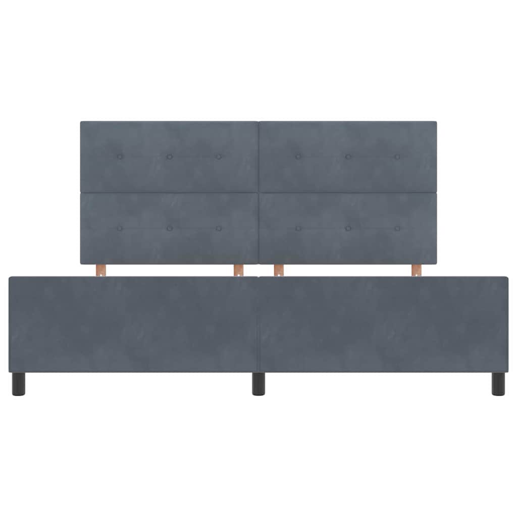 Bettgestell mit Kopfteil Dunkelgrau 200 x 200 cm Samt