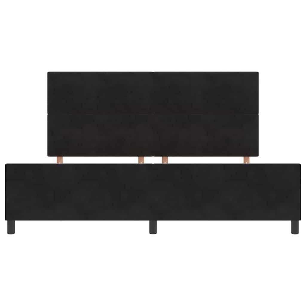 Bettgestell mit Kopfteil Schwarz 200 x 200 cm Samt